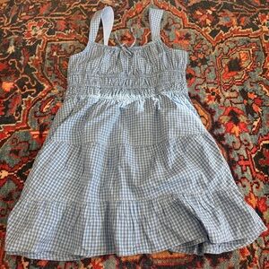 Aritzia Sunday Best Blue Gingham Dress